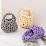 Manual Woven Bag Knitted Bucket Tote Women Clutches