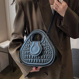 Matte Leather Women Shoulder Bag Satchel Irregular Pattern Handbag Purse