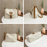 Panelled High Canvas Women Messenger Shoulder Bag