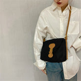 Panelled High Canvas Women Messenger Shoulder Bag
