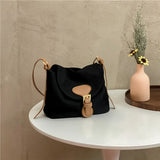 Panelled High Canvas Women Messenger Shoulder Bag