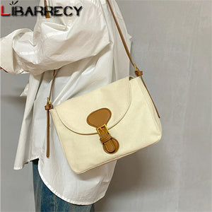 Panelled High Canvas Women Messenger Shoulder Bag