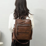 Travel Women Double Strap Bags PU Leather Girl Backpack Schoolbags Shopping