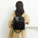 Travel Women Double Strap Bags PU Leather Girl Backpack Schoolbags Shopping