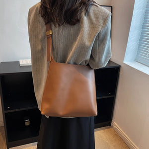 Crossbody Shoulder Bag Women Work Tote Lock Soft PU Leather Multi-function