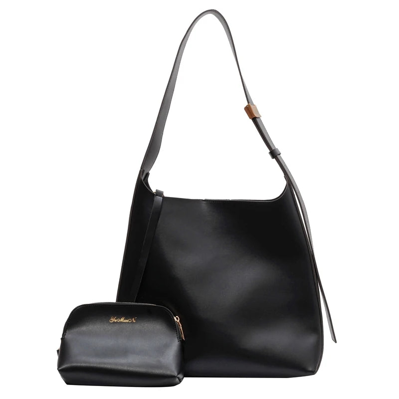 Crossbody Shoulder Bag Women Work Tote Lock Soft PU Leather Multi-function