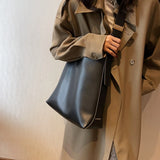 Crossbody Shoulder Bag Women Work Tote Lock Soft PU Leather Multi-function