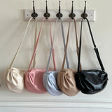 Plicated Shoulder Bag Soft Pu Leather Crossbody Bag