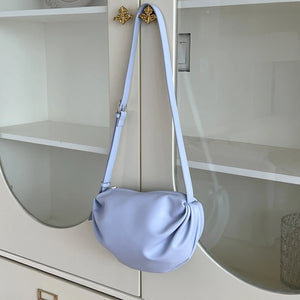 Plicated Shoulder Bag Soft Pu Leather Crossbody Bag