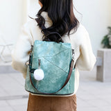 Women Double Strap Backpack Soft Surface PU Leather Handbag