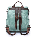Women Double Strap Backpack Soft Surface PU Leather Handbag