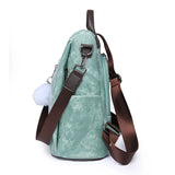 Women Double Strap Backpack Soft Surface PU Leather Handbag