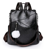Women Double Strap Backpack Soft Surface PU Leather Handbag
