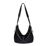 Winter Shoulder Bag Soft Surface PU Leather Big Pockets Adjustable Strap