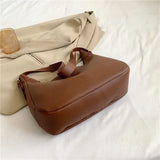 Winter Shoulder Bag Soft Surface PU Leather Big Pockets Adjustable Strap