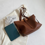 PU Leather Shoulder Bags Multi-function Work Big Pockets