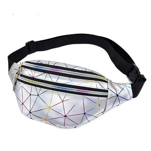 Women's Laser Patchwork Fanny Pack Waist Bag