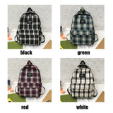 Plaid Canvas Women's Backpack Student Backpacks Large Capacity Waterproof