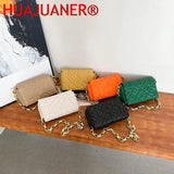 Plaid Shoulder Bag with Thick Chain for Women Handbags Purses Ladies