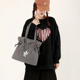 Canvas Shopper Shoulder Bag Women's Folding Grocery Shopping Bags