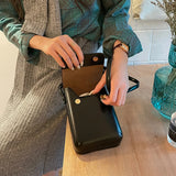 Large Capacity Crossbody Bag for Women Solid Color Flap Purse