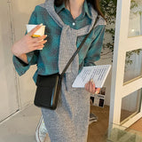 Large Capacity Crossbody Bag for Women Solid Color Flap Purse