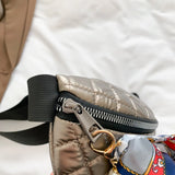 Waterproof PU Leather Puffy Fanny Pack Crossbody Bag for Women