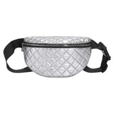 Waterproof PU Leather Puffy Fanny Pack Crossbody Bag for Women