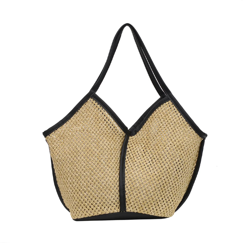 Rattan Women Shoulder Bags Straw Woven Handbags Large Beach Totes Purse