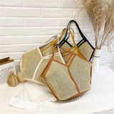 Rattan Women Shoulder Bags Straw Woven Handbags Large Beach Totes Purse