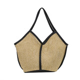 Rattan Women Shoulder Bags Straw Woven Handbags Large Beach Totes Purse