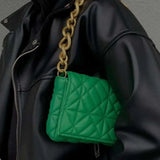 Metal Chain Square Bag Rhombus Female Shoulder Bag