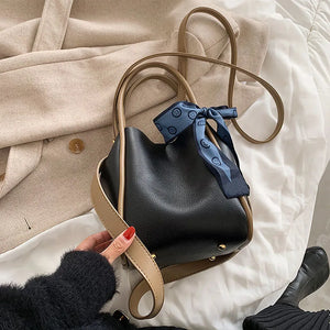 Ribbons Ladies Bucket Bag Crossbody Bags For Women Shoulder Bag