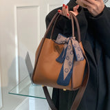 Ribbons Ladies Bucket Bag Crossbody Bags For Women Shoulder Bag