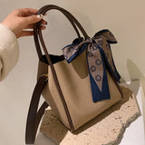 Ribbons Ladies Bucket Bag Crossbody Bags For Women Shoulder Bag