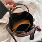 Ribbons Ladies Bucket Bag Crossbody Bags For Women Shoulder Bag