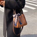 Ribbons Ladies Bucket Bag Crossbody Bags For Women Shoulder Bag
