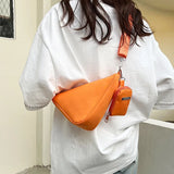 Spring Triangle Nylon Shoulder Bag Ladies Crossbody Bag