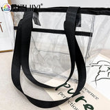 Summer PVC Transparent Handbag Tote Large Capacity Clear Women Shoulder Bag