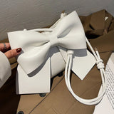 Textured Shoulder Underarm Bag Messenger Bag Ladies Niche Bow Hand Carry Small B