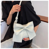 Textured Shoulder Underarm Bag Messenger Bag Ladies Niche Bow Hand Carry Small B