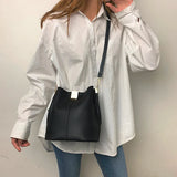 Vintage Women Bucket Bag Retro Shoulder Crossbody Tote Female