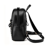 Women Bead PU Leather Backpack for Teenage Girls School
