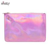 Women Laser Evening Bags Hologram Envelope Silver Pink Clutch