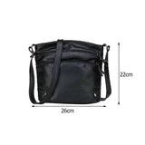 Multi-pocket Bucket Shoulder Bag Washed Pu Leather Crossbody