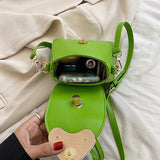 Women Green Small Handbag Clutch Chain Shoulder Bag