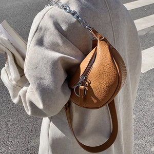 Women Waist Bag Brown Chain Crossbody Bags Chest Bags Female Belt Bag