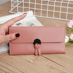 Women Wallets Zipper Purses Red Long Clutch Soft PU Leather Money Bag