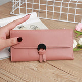 Women Wallets Zipper Purses Red Long Clutch Soft PU Leather Money Bag
