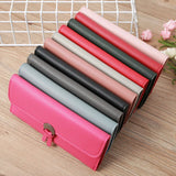 Women Wallets Zipper Purses Red Long Clutch Soft PU Leather Money Bag